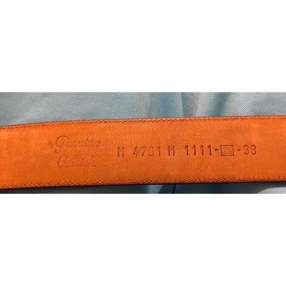 Genuine Ostrich Leather Belt Brown Size 38 Textured Pattern - Picture 2 of 9